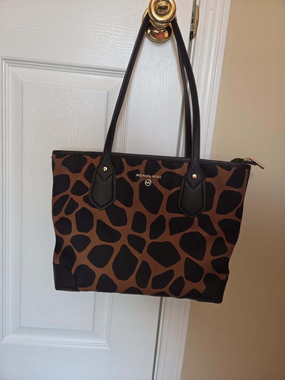 Michael Kors Brown and Black Giraffe-Print Tote Bag